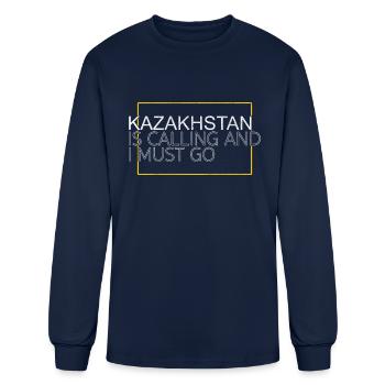 kazakhstan saying - Men's Long Sleeve T-Shirt - navy - Front