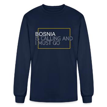 bosnia saying - Men's Long Sleeve T-Shirt - navy - Front