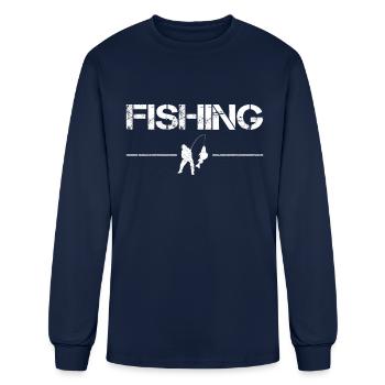 fishing - Men's Long Sleeve T-Shirt - navy - Front