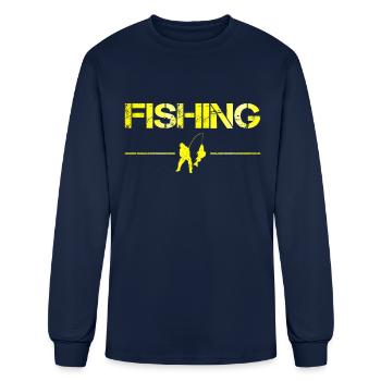 fishing - Men's Long Sleeve T-Shirt - navy - Front