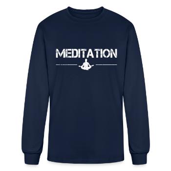 meditation - Men's Long Sleeve T-Shirt - navy - Front