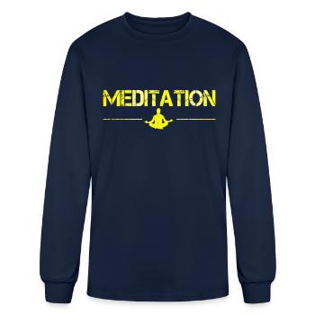 meditation - Men's Long Sleeve T-Shirt - navy - Front