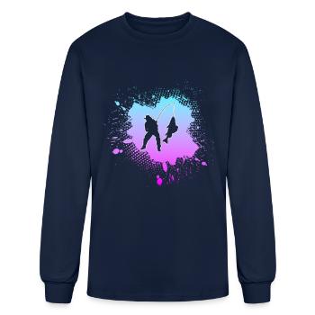 fishing - Men's Long Sleeve T-Shirt - navy - Front