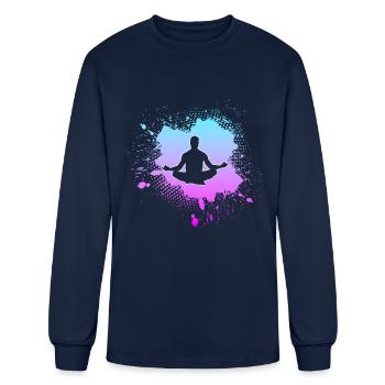 meditation - Men's Long Sleeve T-Shirt - navy - Front