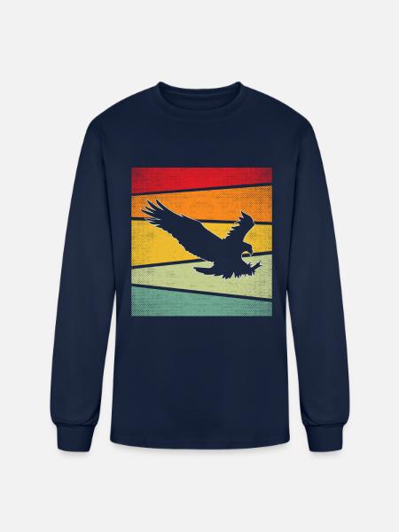 eagle retro - Men's Long Sleeve T-Shirt - navy