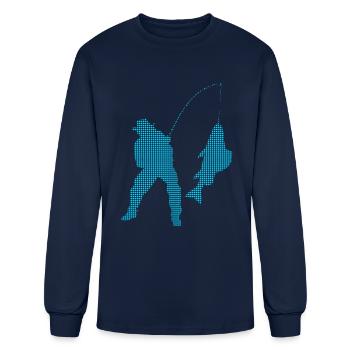 fishing - Men's Long Sleeve T-Shirt - navy - Front