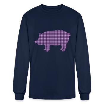 pig - Men's Long Sleeve T-Shirt - navy - Front