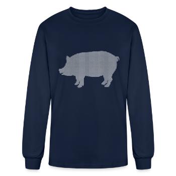 pig - Men's Long Sleeve T-Shirt - navy - Front