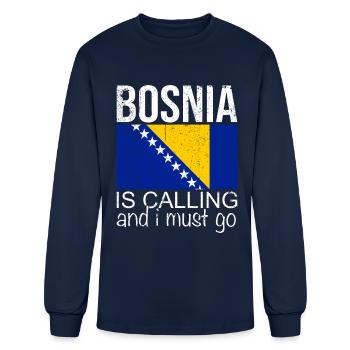 bosnia is calling - Men's Long Sleeve T-Shirt - navy - Front