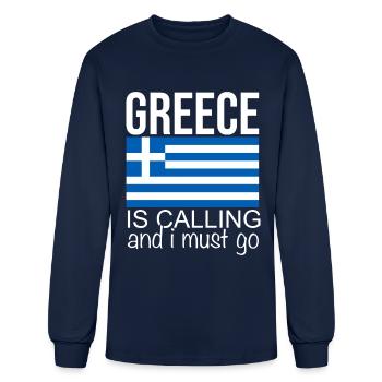 greece is calling - Men's Long Sleeve T-Shirt - navy - Front
