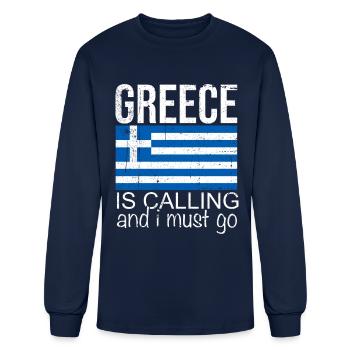 greece is calling - Men's Long Sleeve T-Shirt - navy - Front