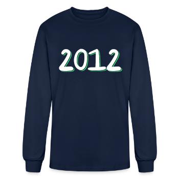 2012 birthday - Men's Long Sleeve T-Shirt - navy - Front