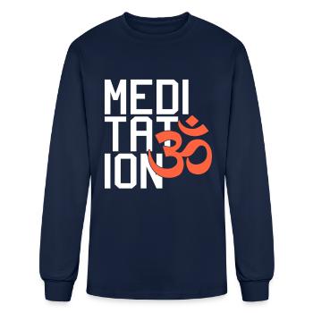 meditation - Men's Long Sleeve T-Shirt - navy - Front