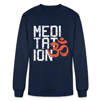 meditation - Men's Long Sleeve T-Shirt - navy - Front