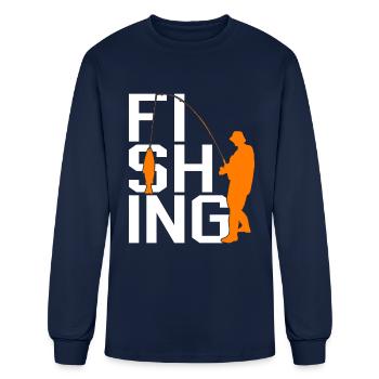 fishing - Men's Long Sleeve T-Shirt - navy - Front