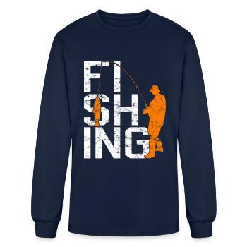 fishing - Men's Long Sleeve T-Shirt - navy - Front