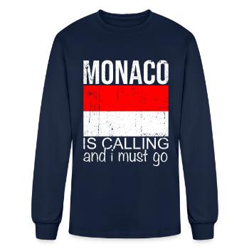 Monaco is calling - Men's Long Sleeve T-Shirt - navy - Front