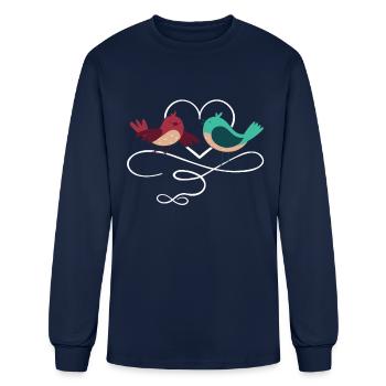 loving couple - Men's Long Sleeve T-Shirt - navy - Front