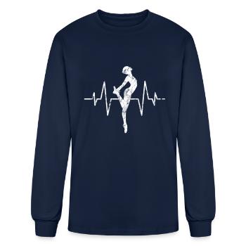 dancer heartbeat - Men's Long Sleeve T-Shirt - navy - Front