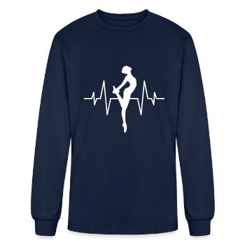 dancer heartbeat - Men's Long Sleeve T-Shirt - navy - Front