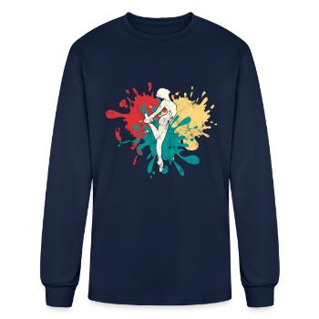 dancer silhouette - Men's Long Sleeve T-Shirt - navy - Front