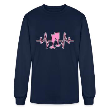 champagne heartbeat - Men's Long Sleeve T-Shirt - navy - Front