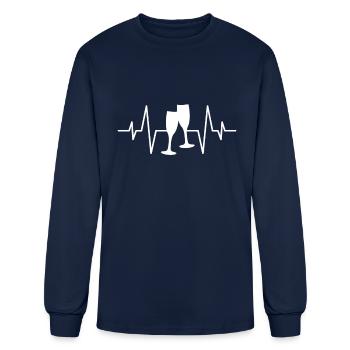 champagne heartbeat - Men's Long Sleeve T-Shirt - navy - Front
