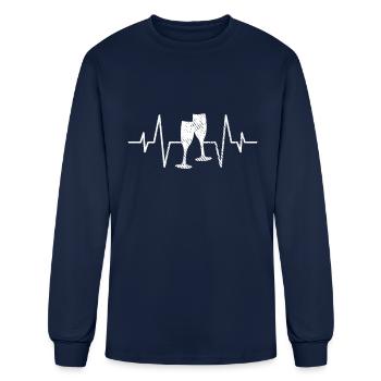 champagne heartbeat - Men's Long Sleeve T-Shirt - navy - Front