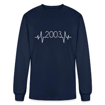 2003 heartbeat - Men's Long Sleeve T-Shirt - navy - Front