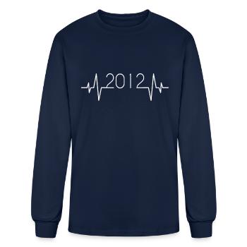 2012 heartbeat - Men's Long Sleeve T-Shirt - navy - Front