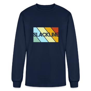 slackline retro - Men's Long Sleeve T-Shirt - navy - Front