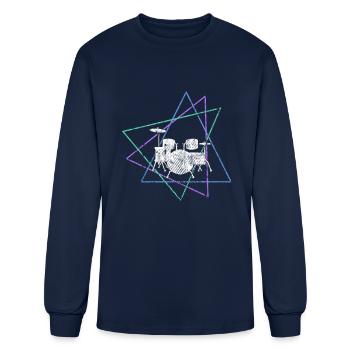 drums - Men's Long Sleeve T-Shirt - navy - Front