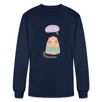 A cool cat who wants love! - Men's Long Sleeve T-Shirt - navy - Front