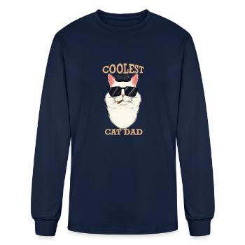 Chat le plus cool Papa I Turc Angora Chat Papa Turc - T-shirt à manches longues Homme - marine - Devant