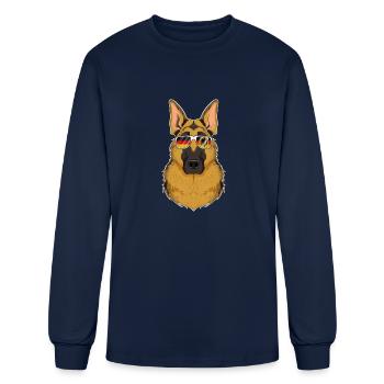 German Shepherd Germany Sunglasses I German Flag - Men's Long Sleeve T-Shirt - navy - Front