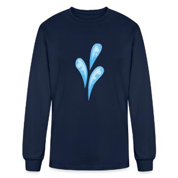 Water Droplets Pattern Design - Men's Long Sleeve T-Shirt - navy - Front