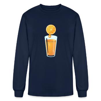 orange juice - Men's Long Sleeve T-Shirt - navy - Front
