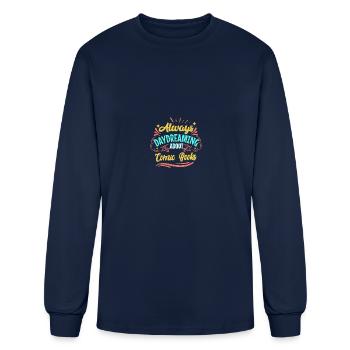 Always Daydreaming About Comic Books - Men's Long Sleeve T-Shirt - navy - Front