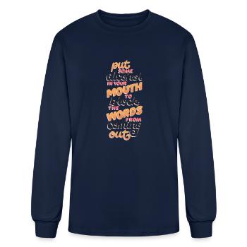 Alcohol Blocks The Words From Coming Out - Men's Long Sleeve T-Shirt - navy - Front