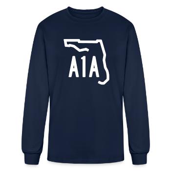 A1A South Florida Beachfront Ave - Autoroute de la côte Atlantique - T-shirt à manches longues Homme - marine - Devant