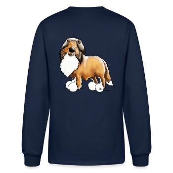 Knuffiger Collie - Rough Collie - Men's Long Sleeve T-Shirt - navy - Back