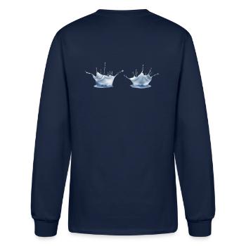 Creative water drops - Men's Long Sleeve T-Shirt - navy - Back