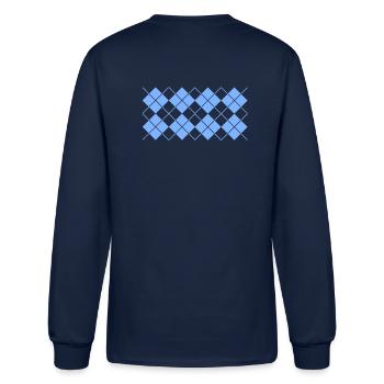 Carolina Fan Argyle - Men's Long Sleeve T-Shirt - navy - Back