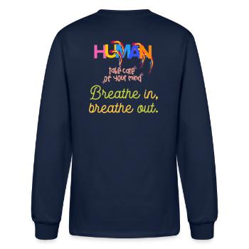 Taking care of your mind to live - Men's Long Sleeve T-Shirt - navy - Back