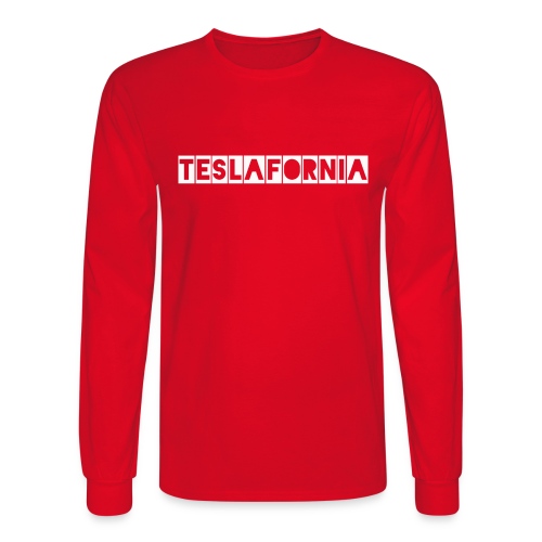 Teslafornia Blackout WHT - Men's Long Sleeve T-Shirt