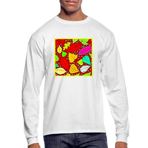 Rainbow Leaves Vibrant Pattern - Men's Long Sleeve T-Shirt