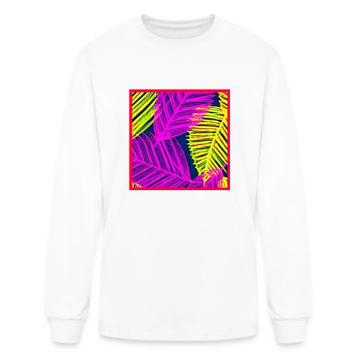 Neon Leaf Delight Chromatic Art - Men's Long Sleeve T-Shirt
