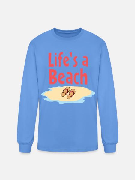 Life's a Beach Sandals Illustration - Men's Long Sleeve T-Shirt - carolina blue