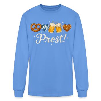 Oktoberfest Bavarian Beer and Pretzel Design - Men's Long Sleeve T-Shirt - carolina blue - Front