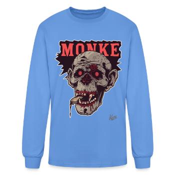 Monke Skull Graffiti - Men's Long Sleeve T-Shirt - carolina blue - Front